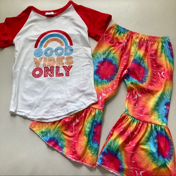 Good Vibes Only Cute tie dye pants set - Picture 5 of 7